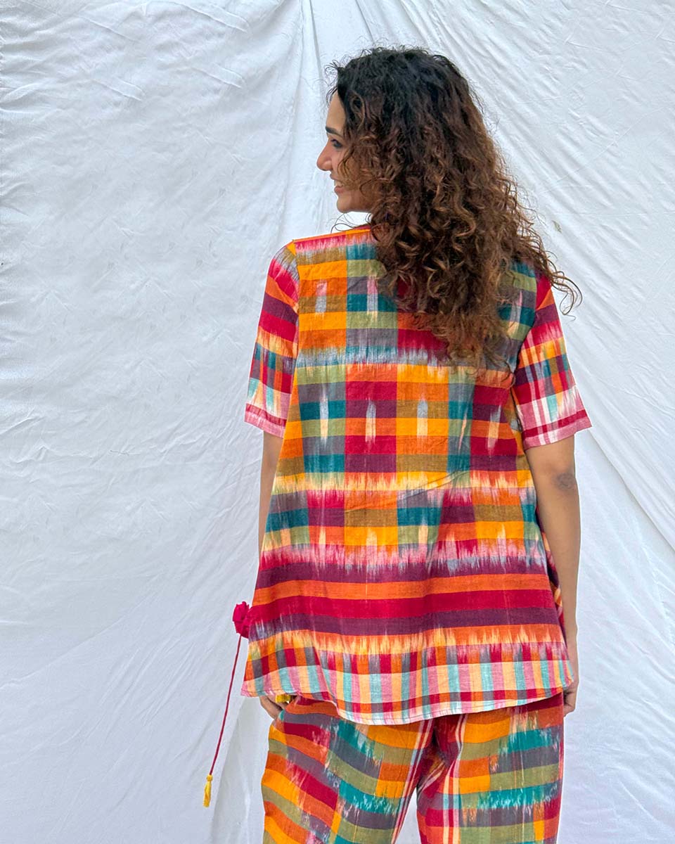 Saanjh Gamcha Cotton Top - GMC