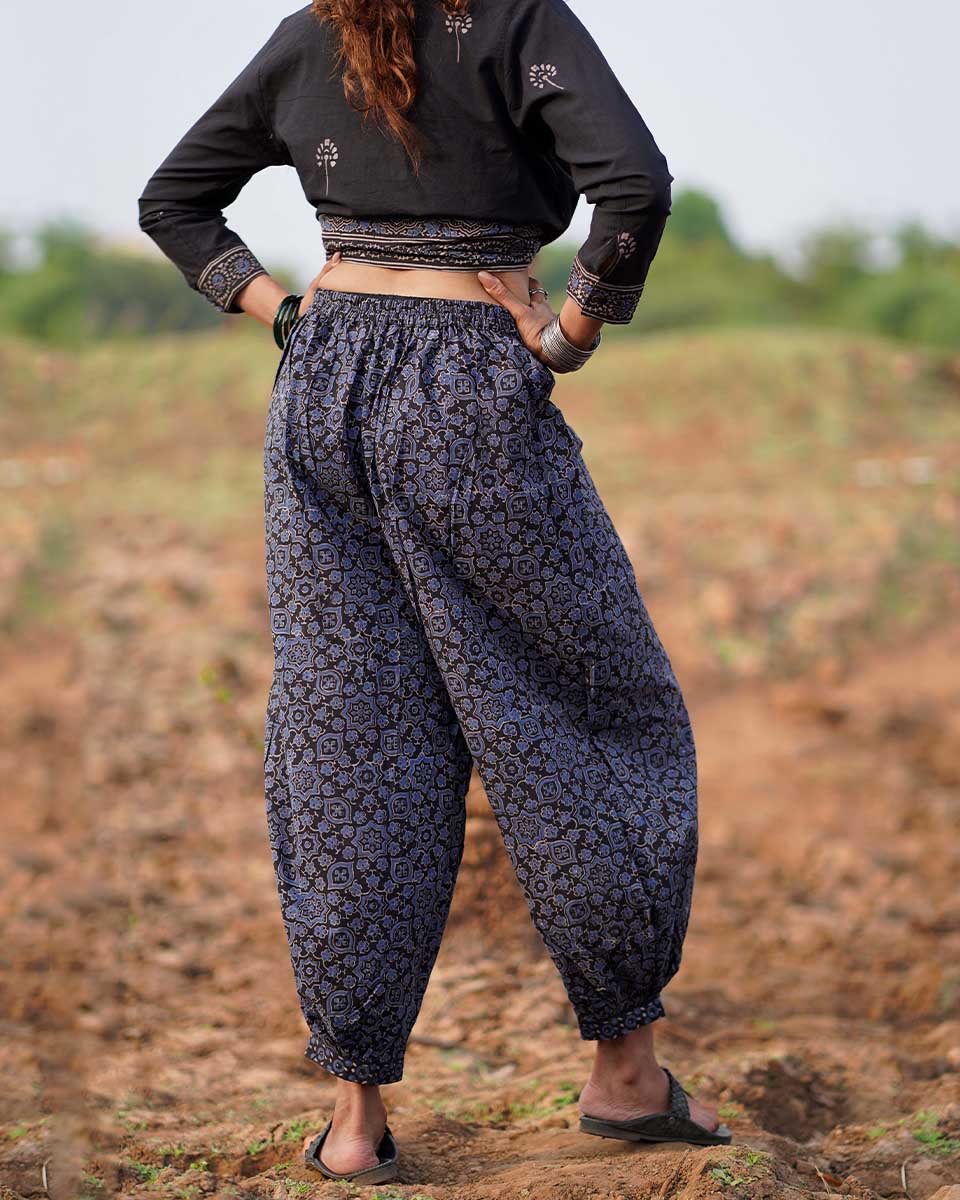 Wistful Dawn Blockprinted Cotton Pant-WWB