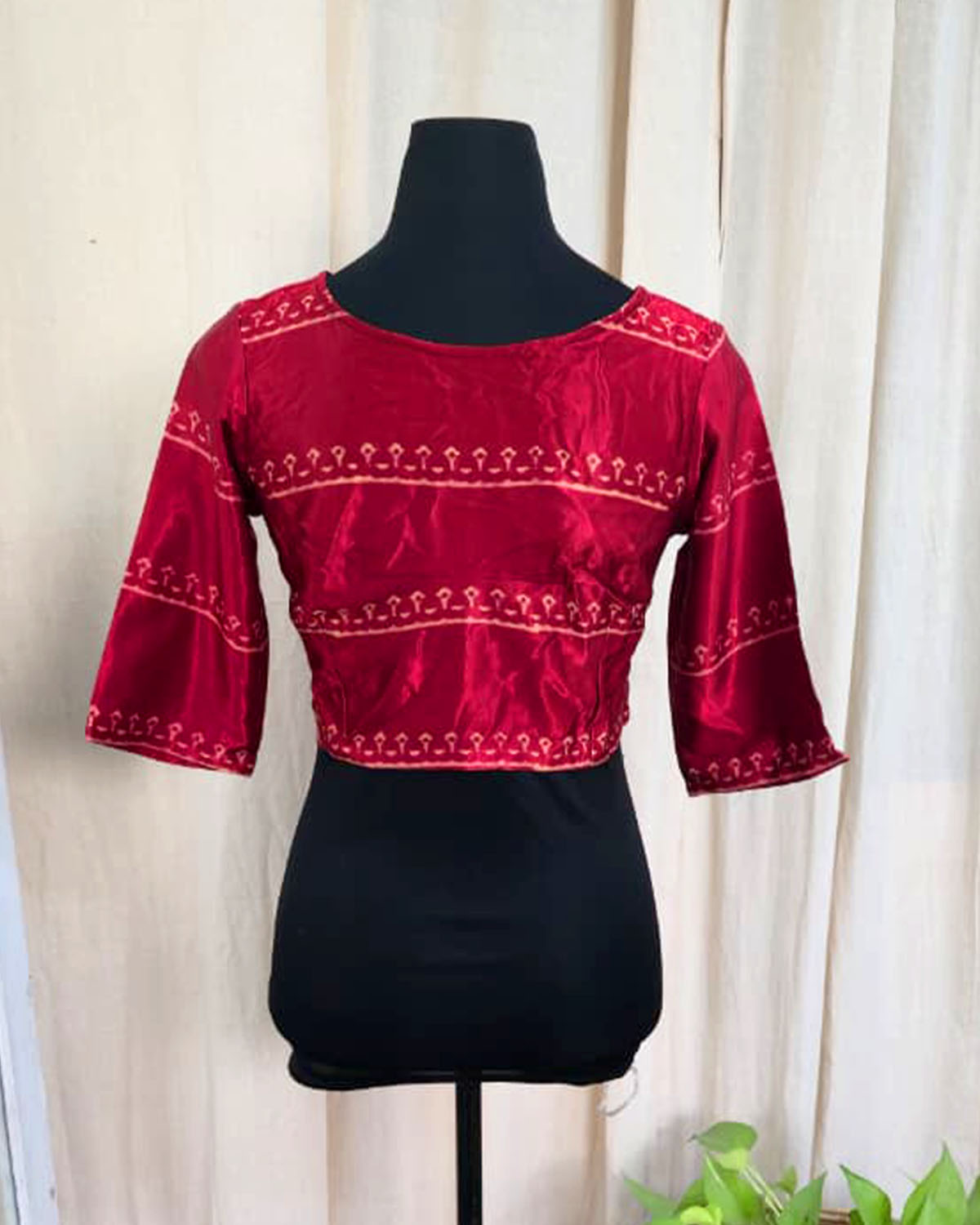 Sutradhar Red Mashru Silk Blouse - Love Despite