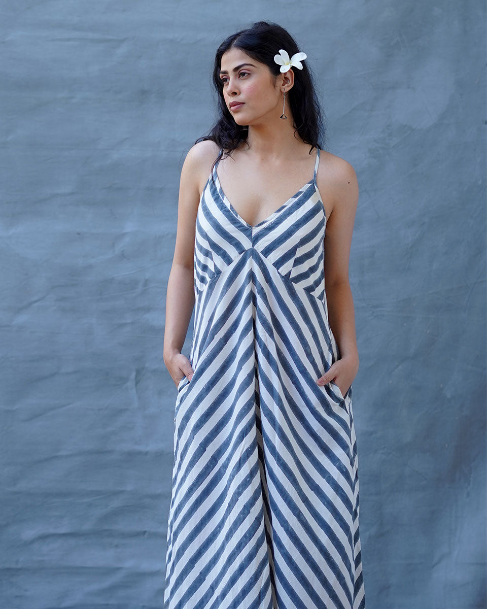 Cloud Kiss Grey Block Printed Dress - BMS