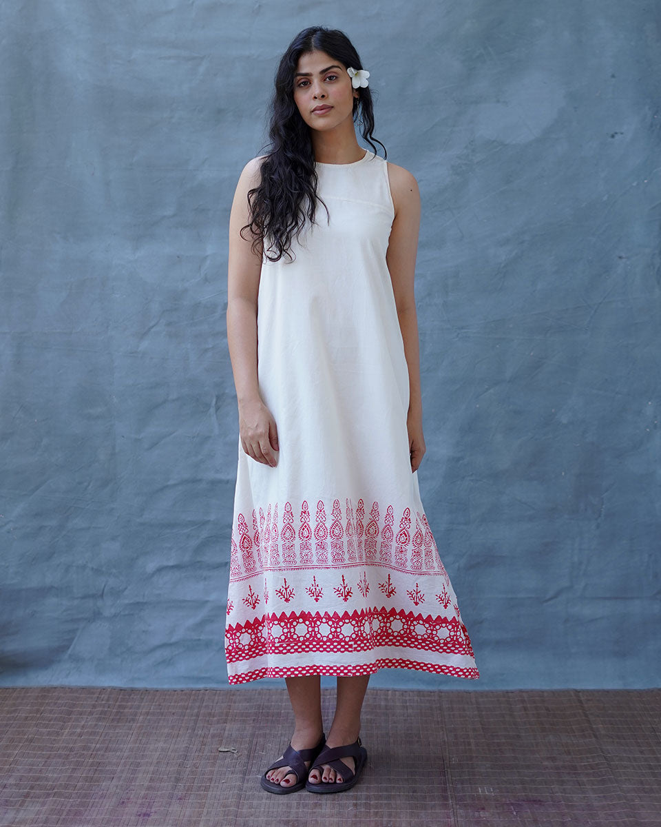 Faryat Block printed Cotton Dress - BGVL