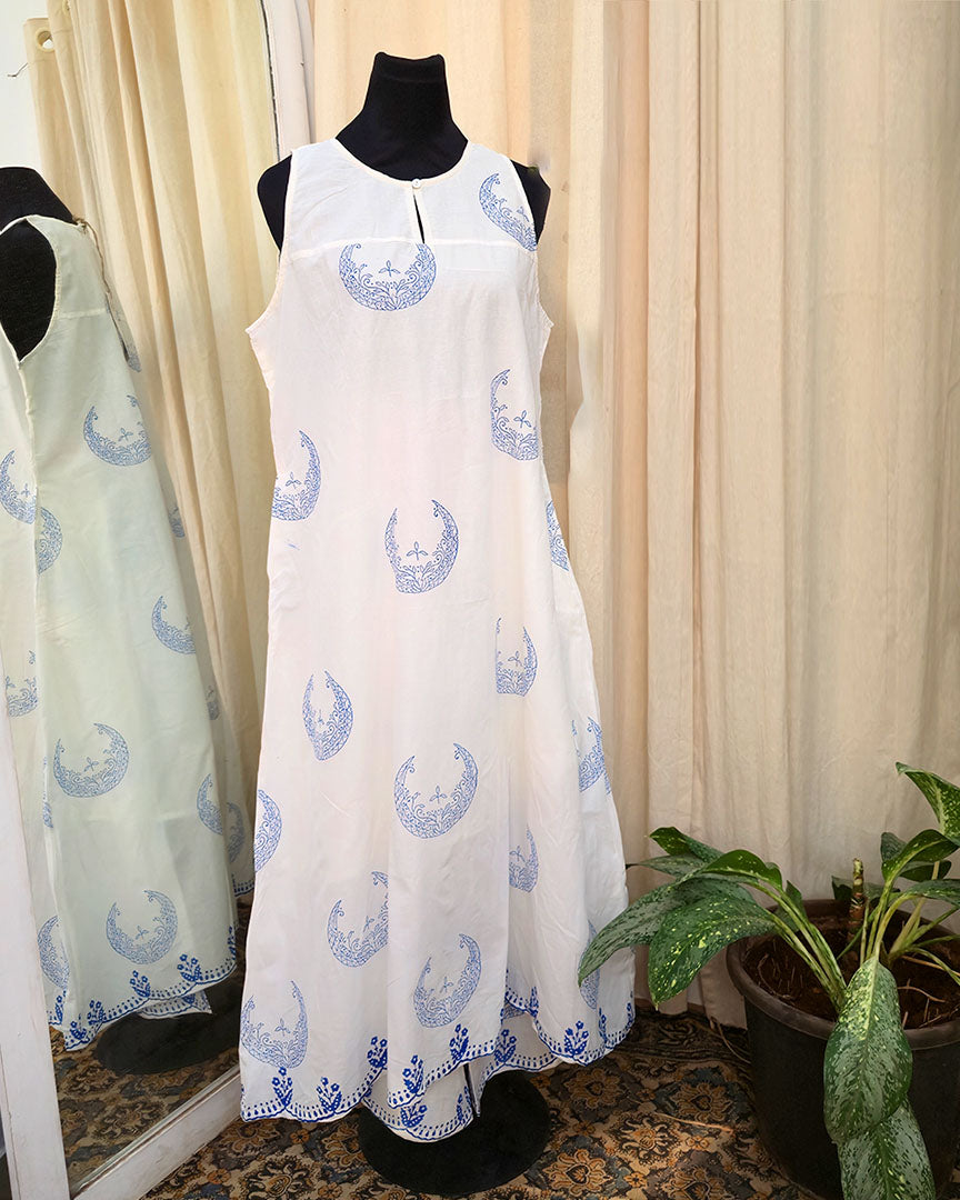 Naira White Handblock printed kurta Set - Love Despite
