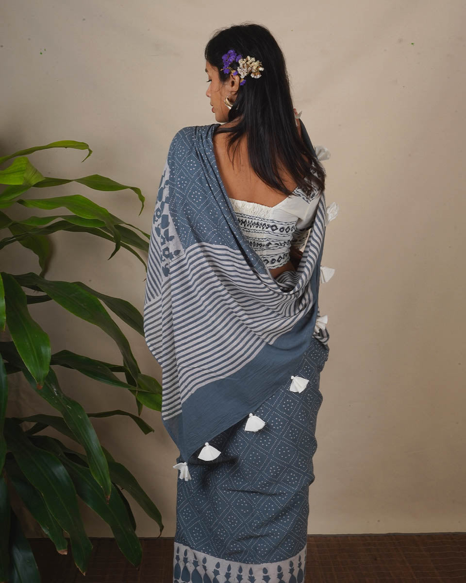 Saree half saree | Saree blouse designs | Saree for farewell