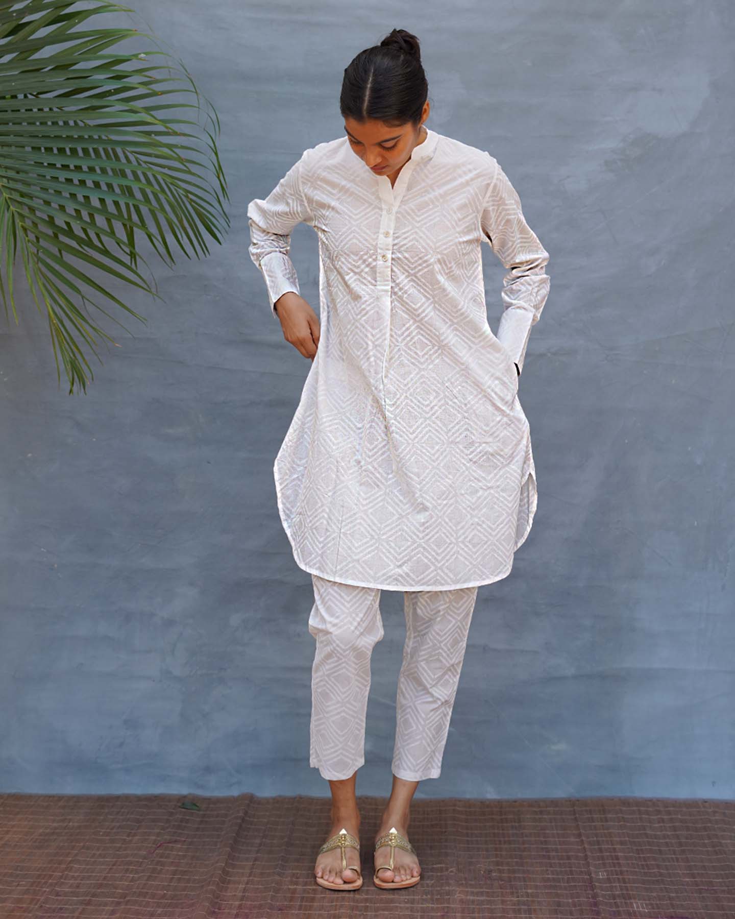 Ginevra Cotton Kurta Set - Safed