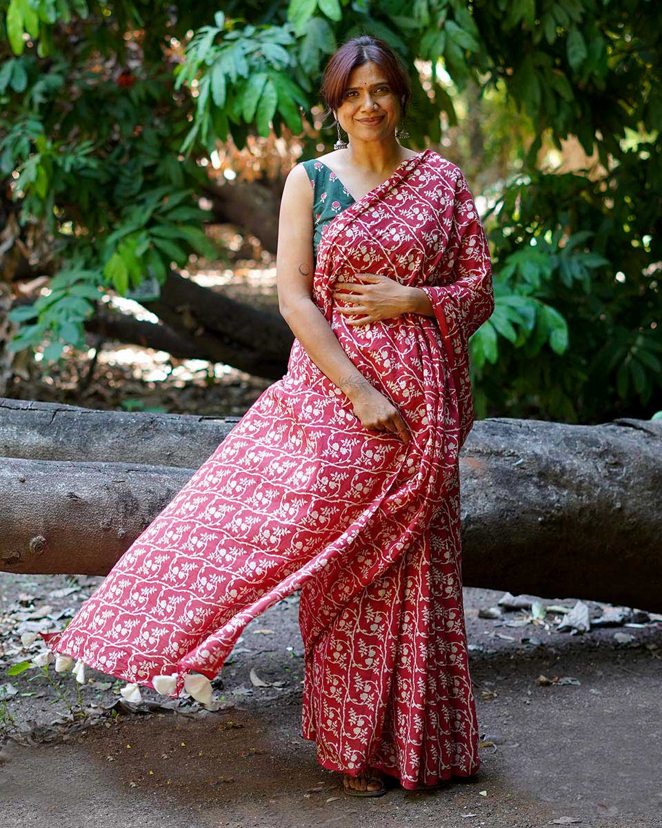 hand block printed cotton saree | buy cotton saree online | cotton saree