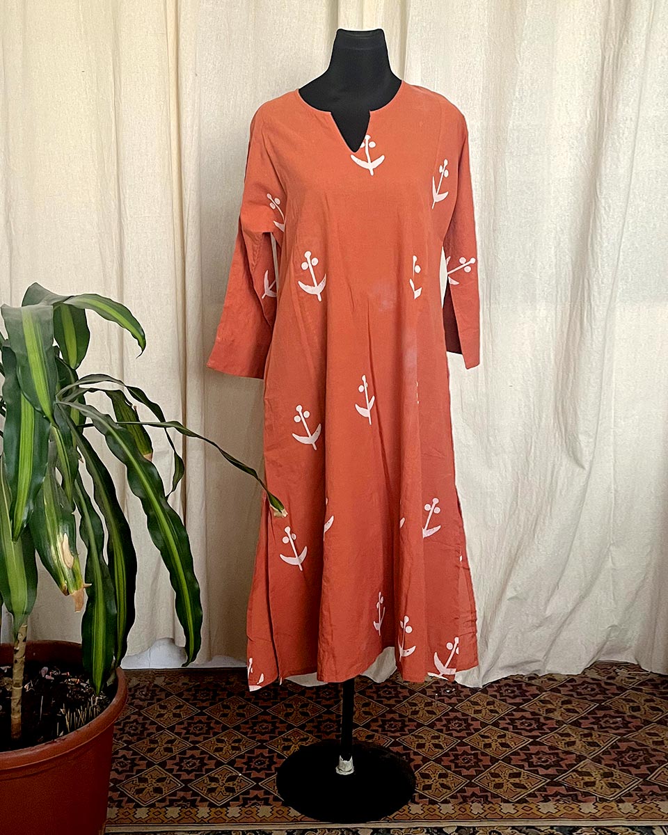 Mridula hand block printed cotton kurti - LD
