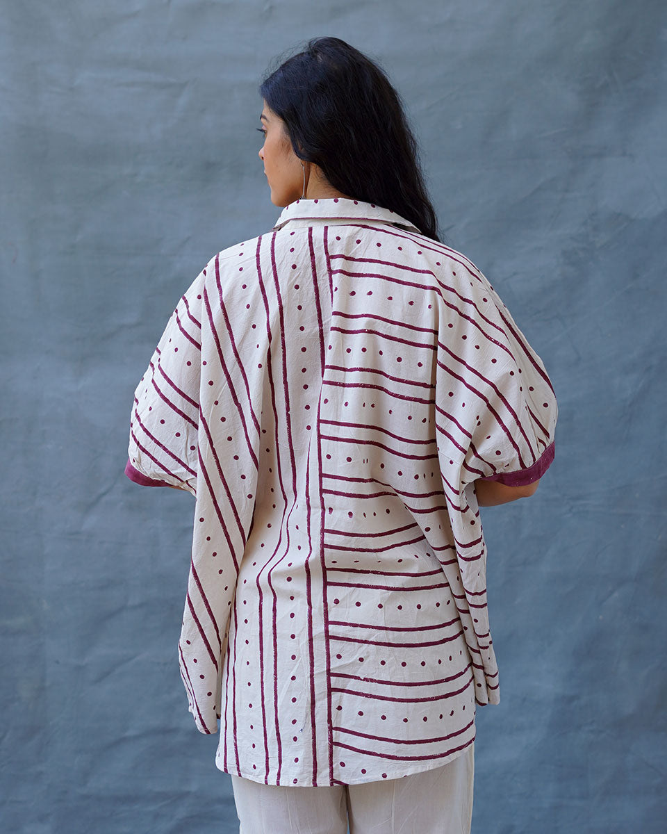 Megha Re Ivory Block Printed Cotton Shirt - WW