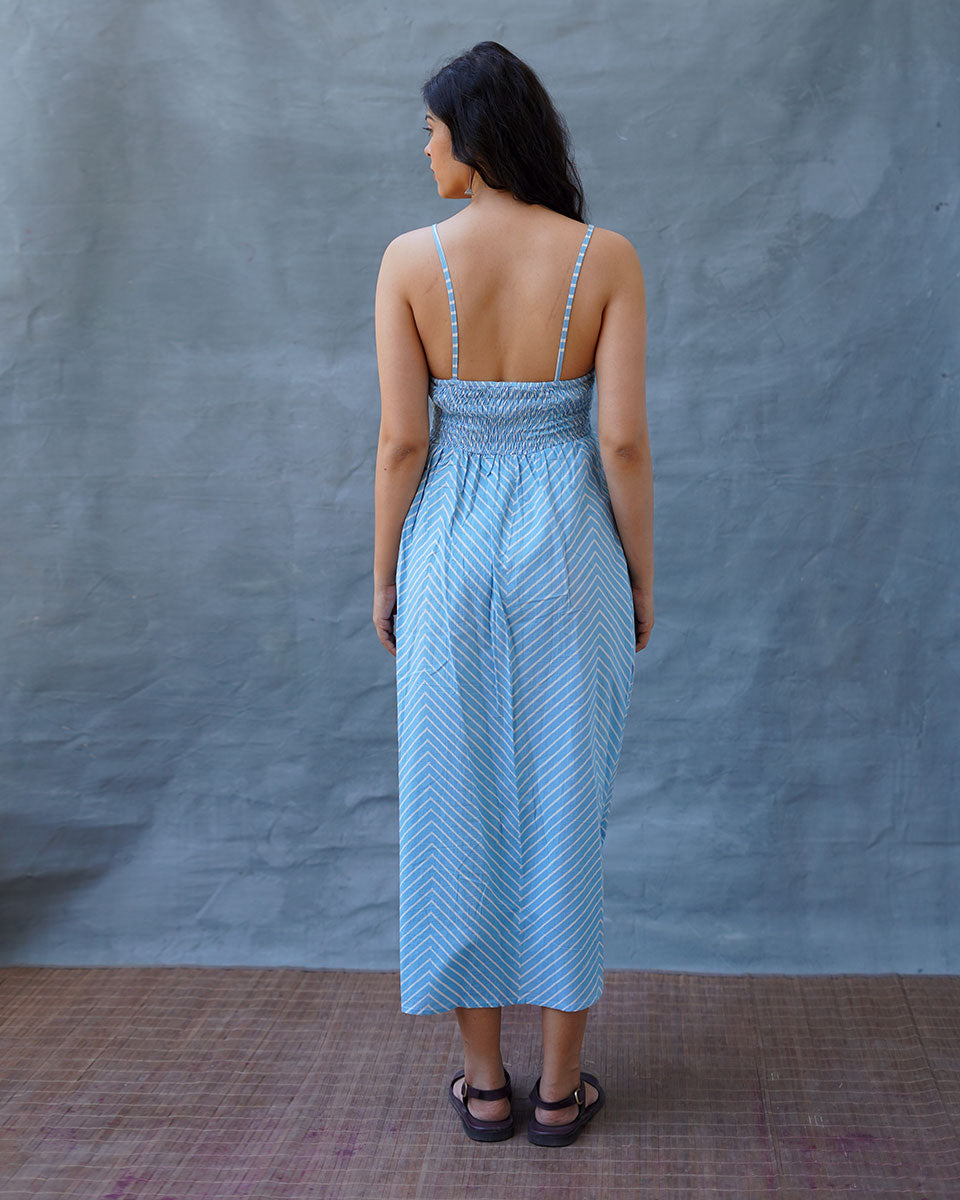 Gudiya Blue Hand Block Printed Dress-BAD