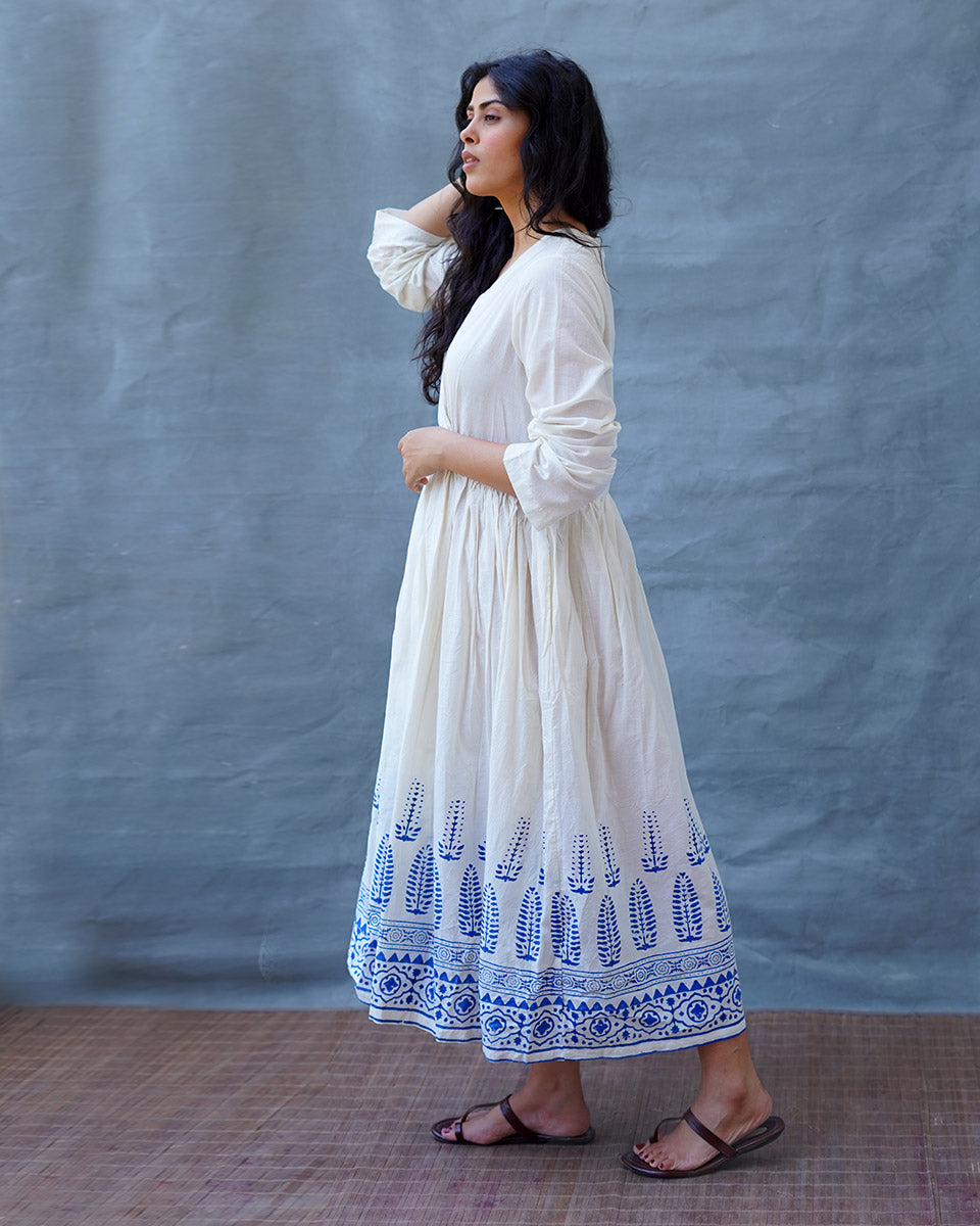 Aestas Block printed Cotton Dress - BGVL