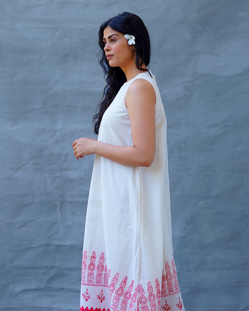Faryat Block printed Cotton Dress - BGVL