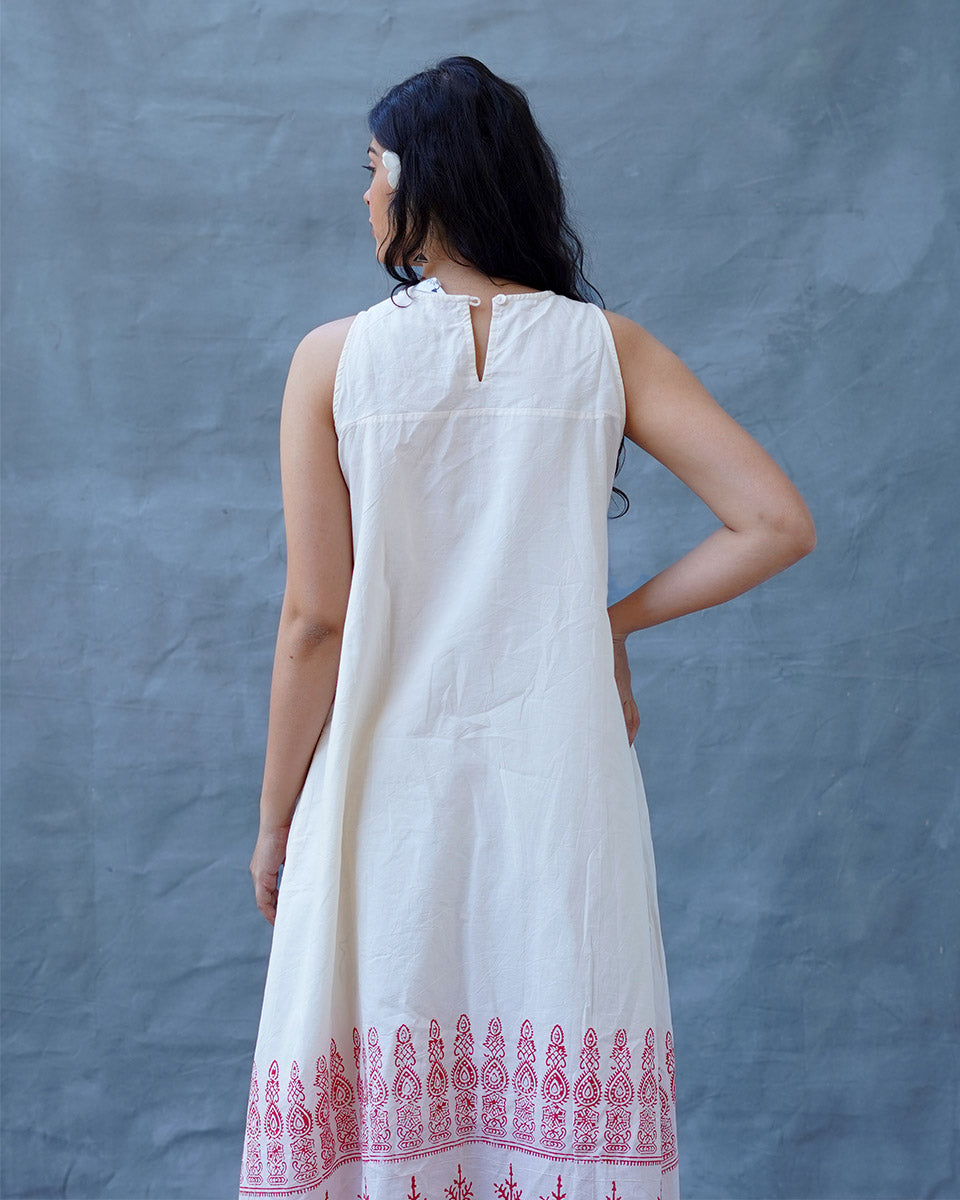 Faryat Block printed Cotton Dress - BGVL