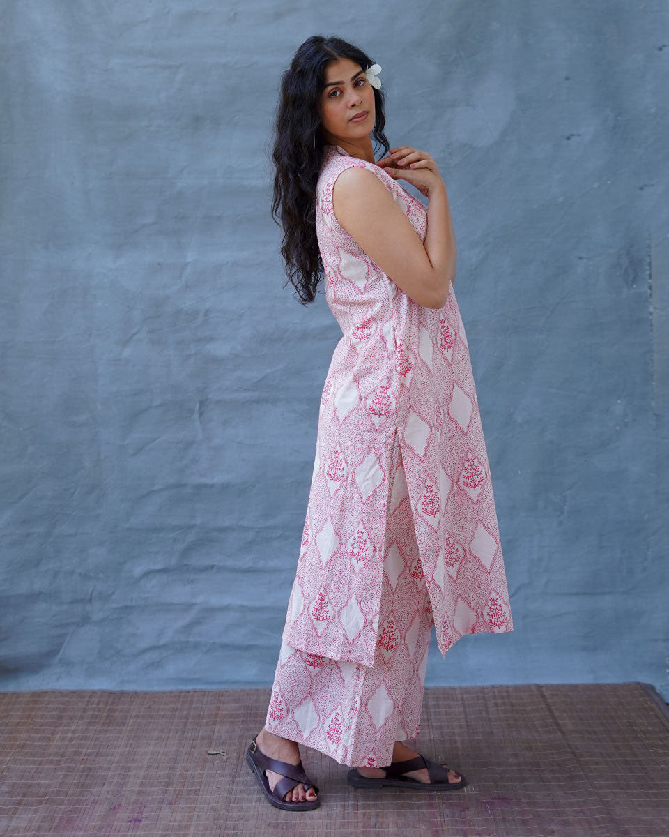 Nargis’s Noor Blush Pink Hand Block Print Kurti - MMG