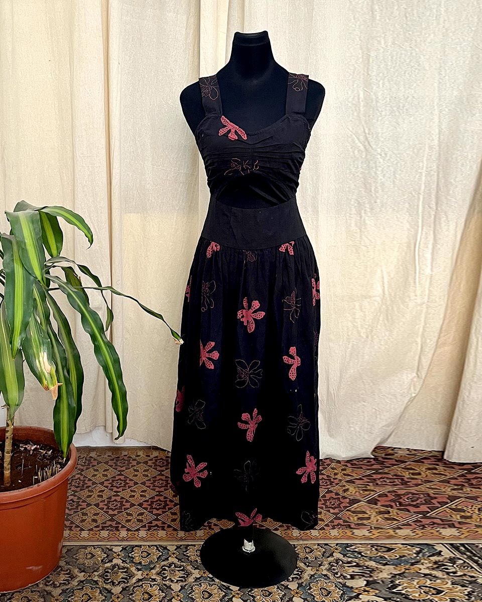 Shadow Blossom Cotton Dress- LD