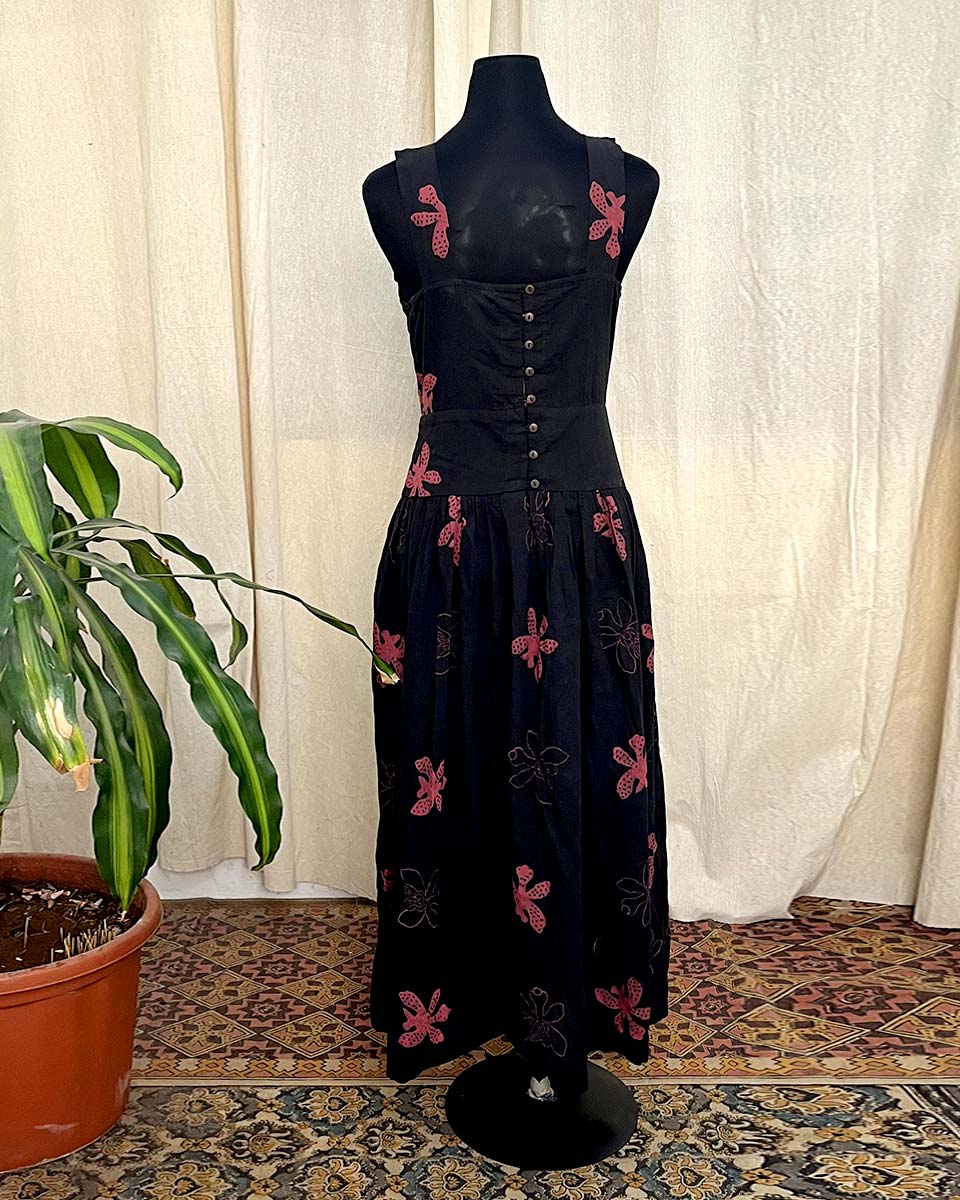 Shadow Blossom Cotton Dress- LD