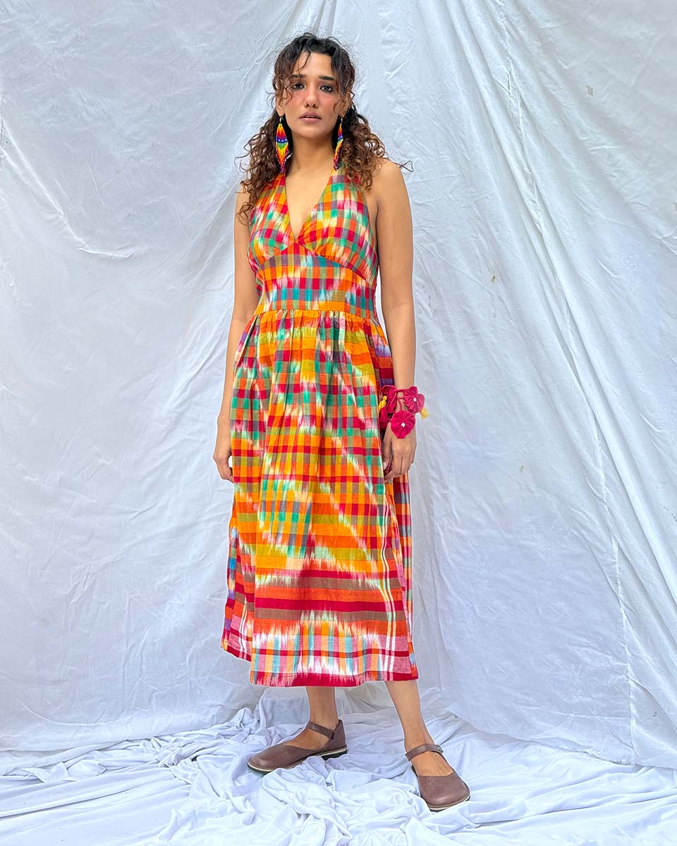 Koyel Gamcha Cotton Dress - GMC