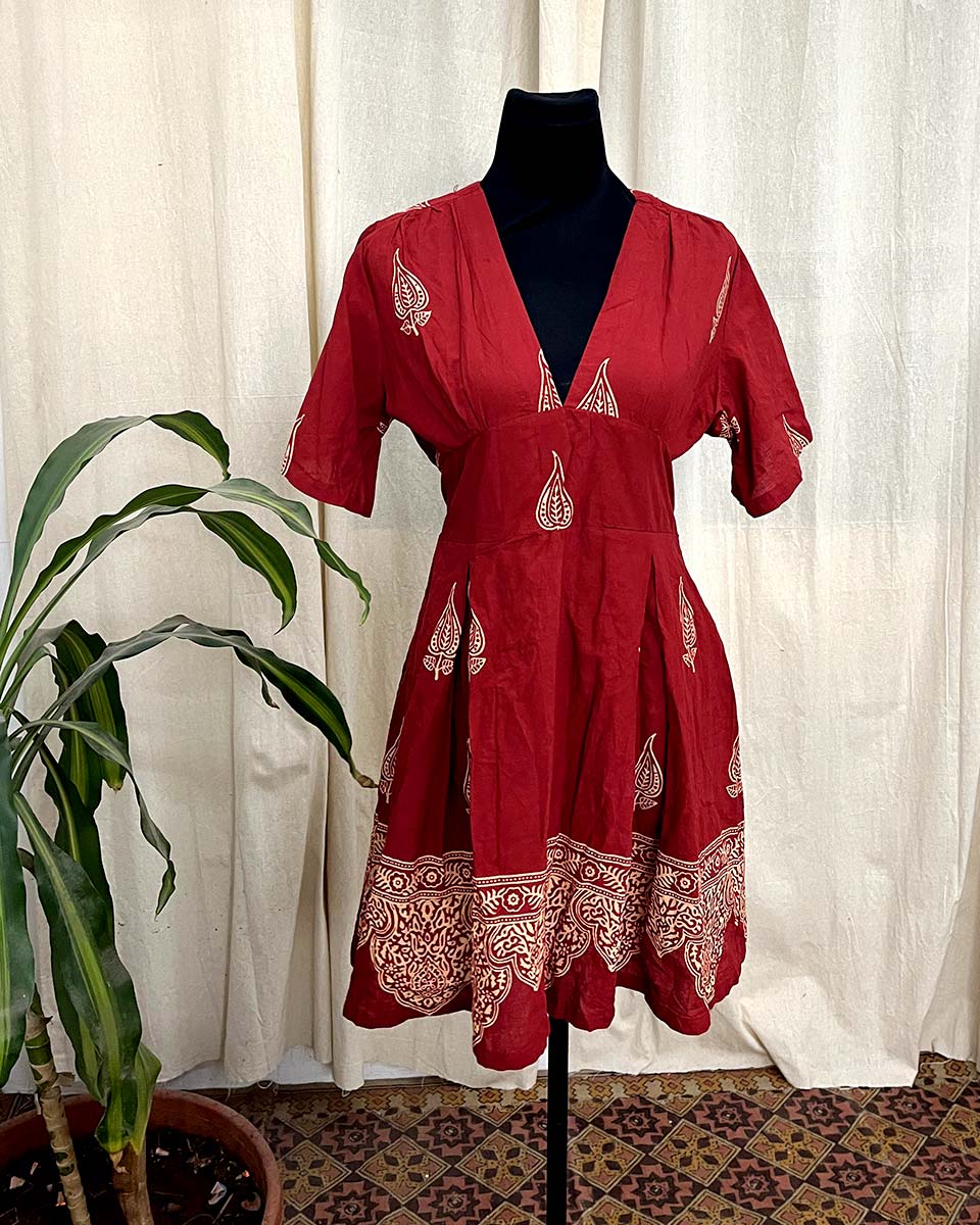 Paisley Flame Cotton Dress – LD
