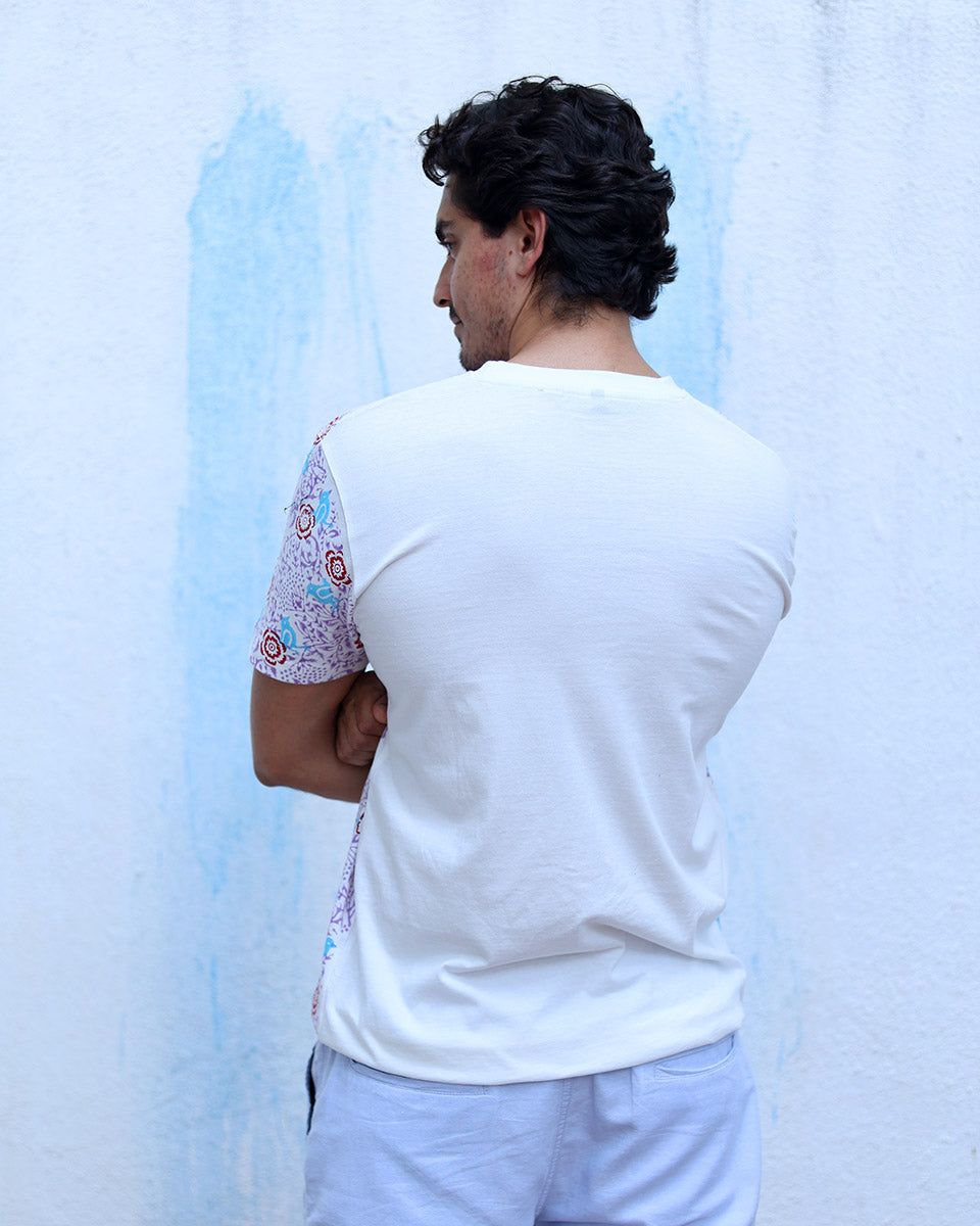 Rohan Multi Colours Hand Block Print CottonT- Shirt - TOF