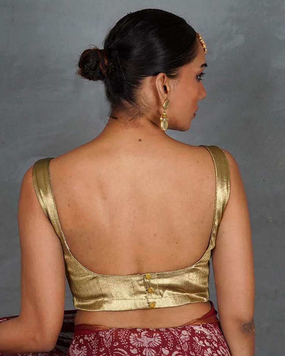 Aureya Gold Tissue Silk Blouse - TARA