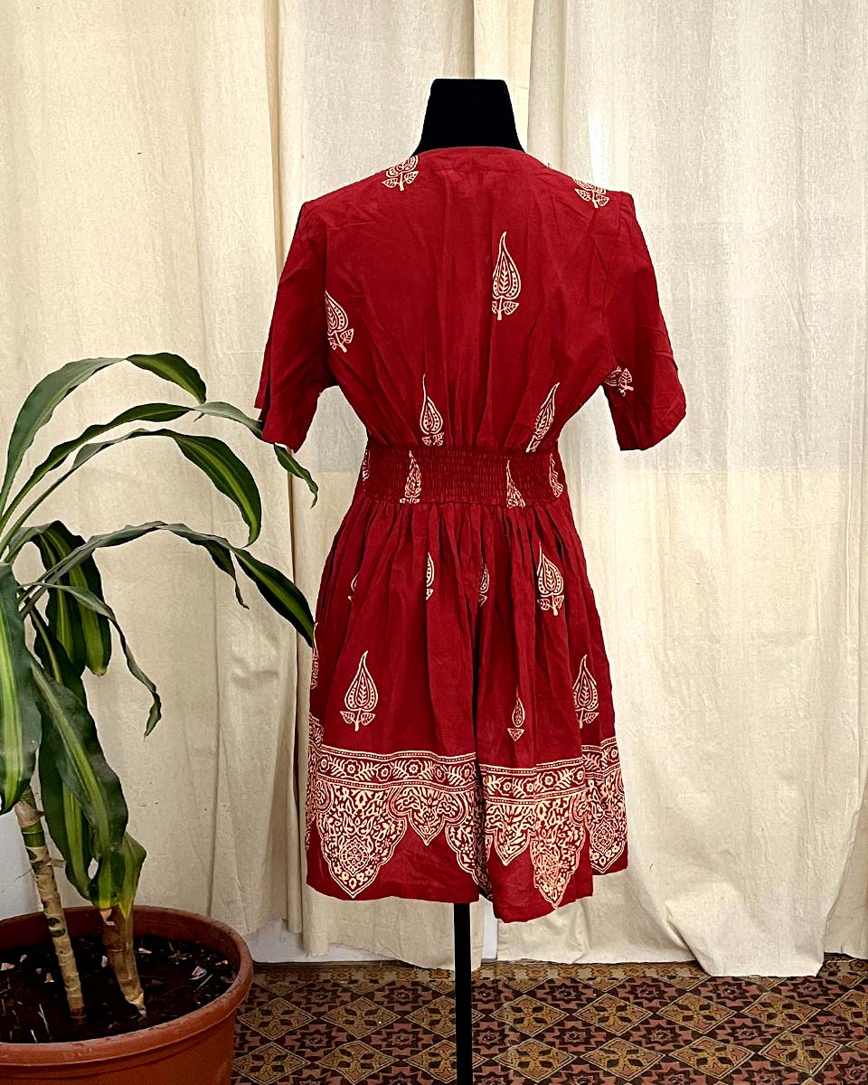 Paisley Flame Cotton Dress – LD