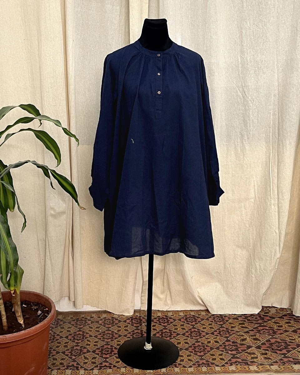 Navy Crest Cotton Kurti – LD