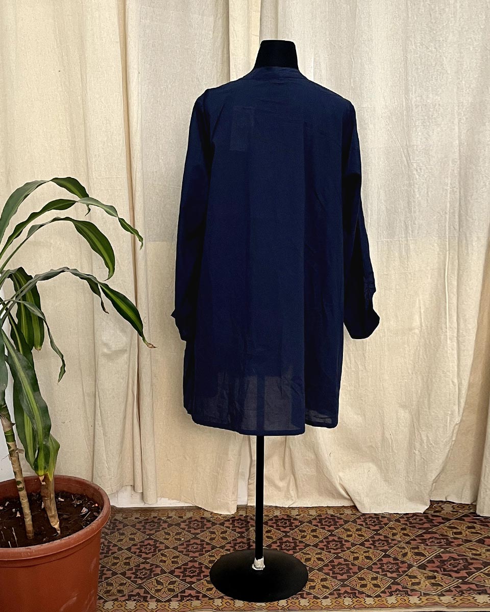 Navy Crest Cotton Kurti – LD