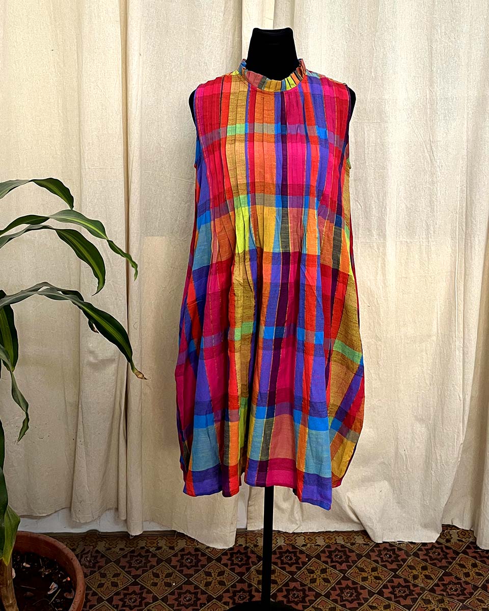 Prism Plaid Cotton Dress – LD