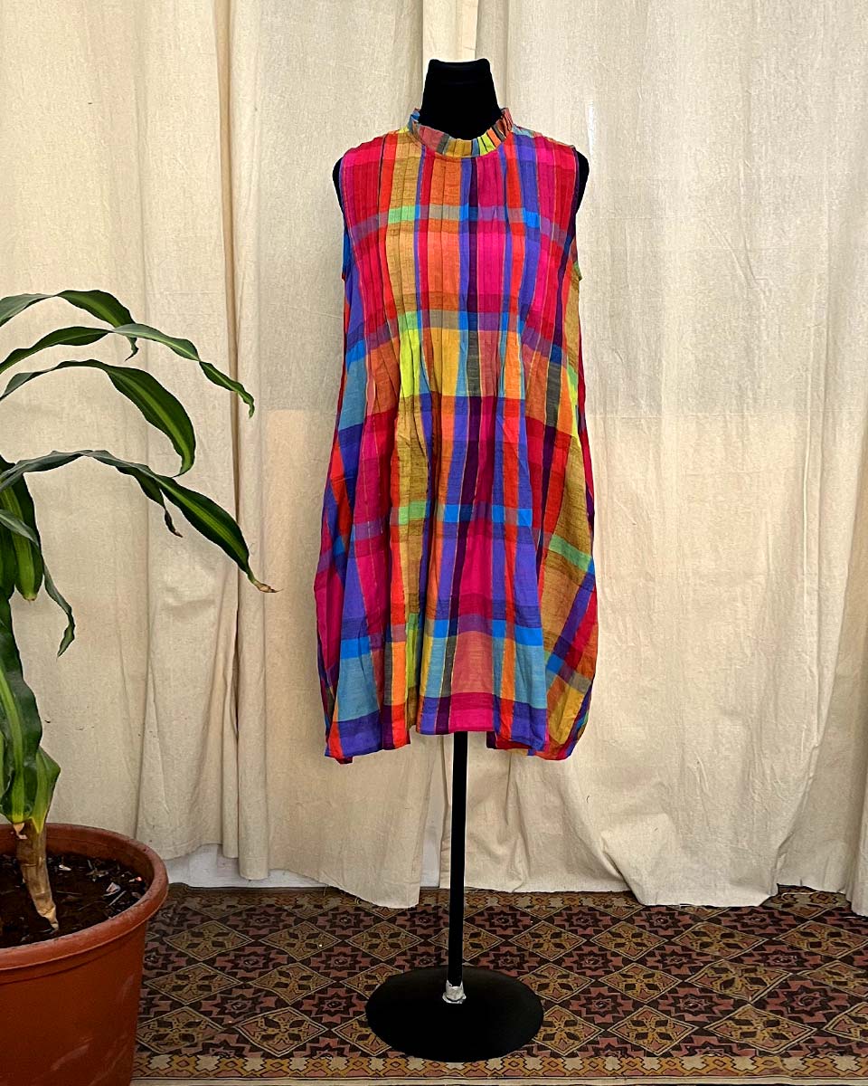 Prism Plaid Cotton Dress – LD
