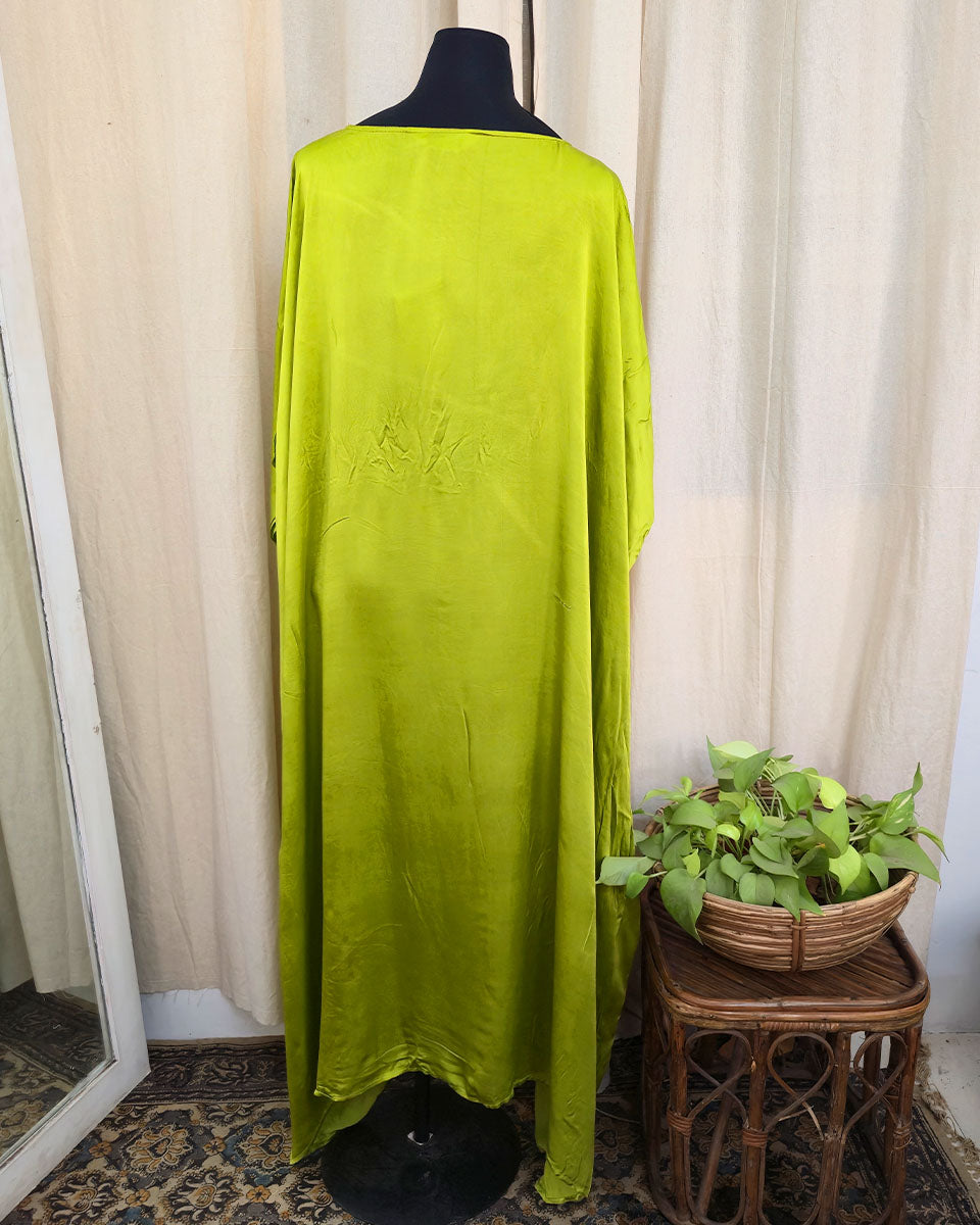 Maira Lime Green Silk Dress - Love Despite