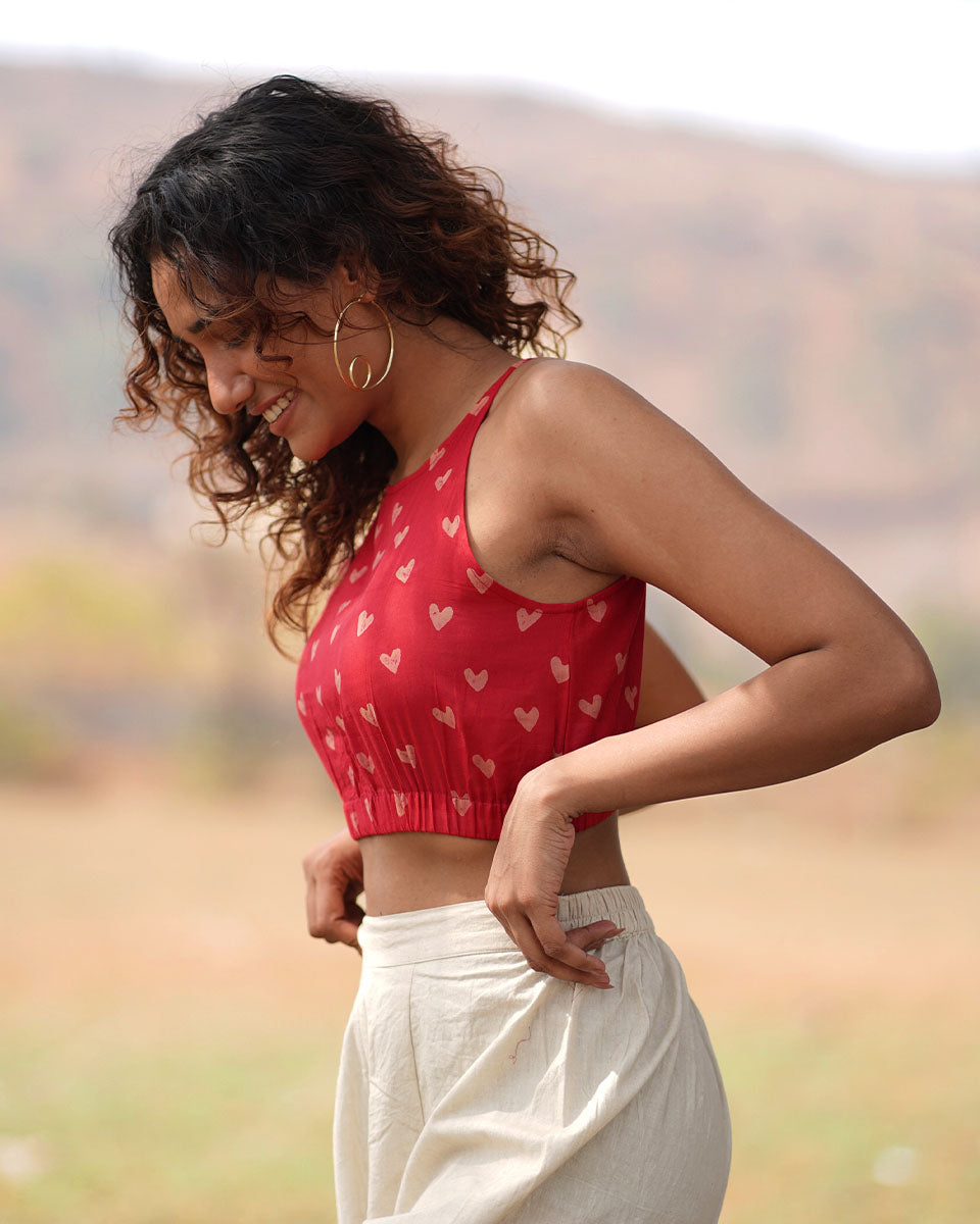 Dil Toh Baccha Handblock Printed Cotton Blouse