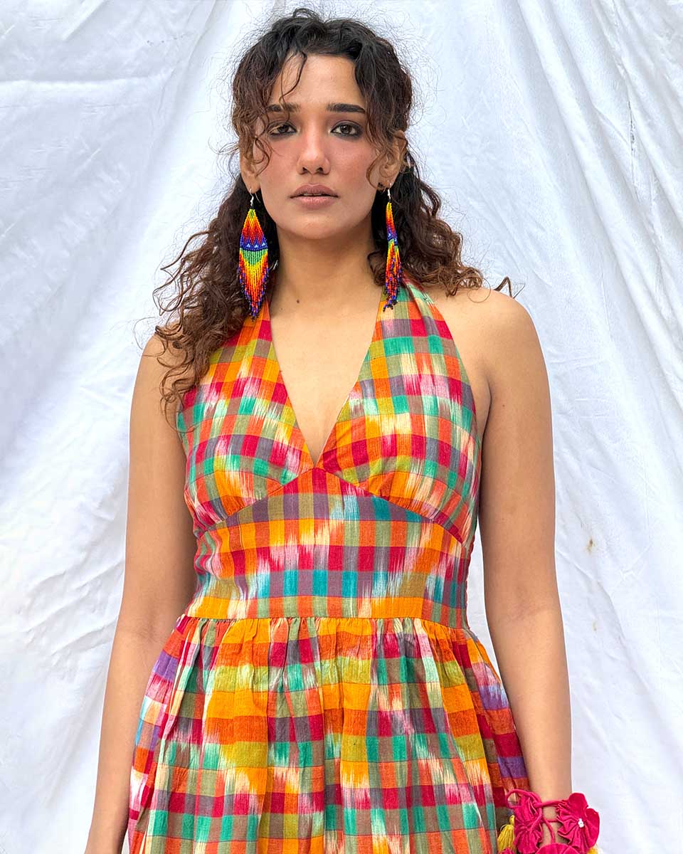 Koyel Gamcha Cotton Dress - GMC