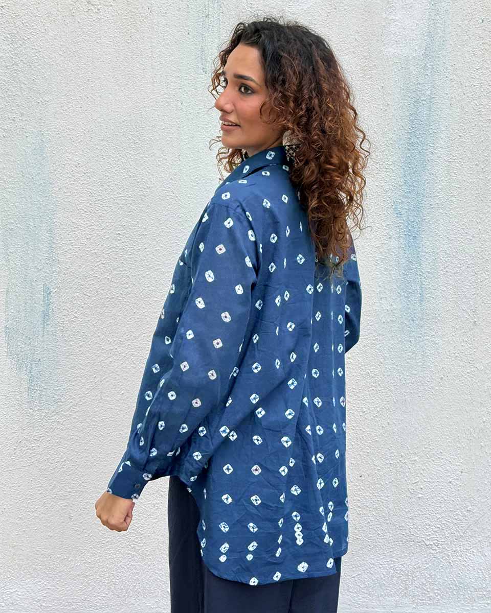 Bard of Blue Bandhej Cotton Shirt