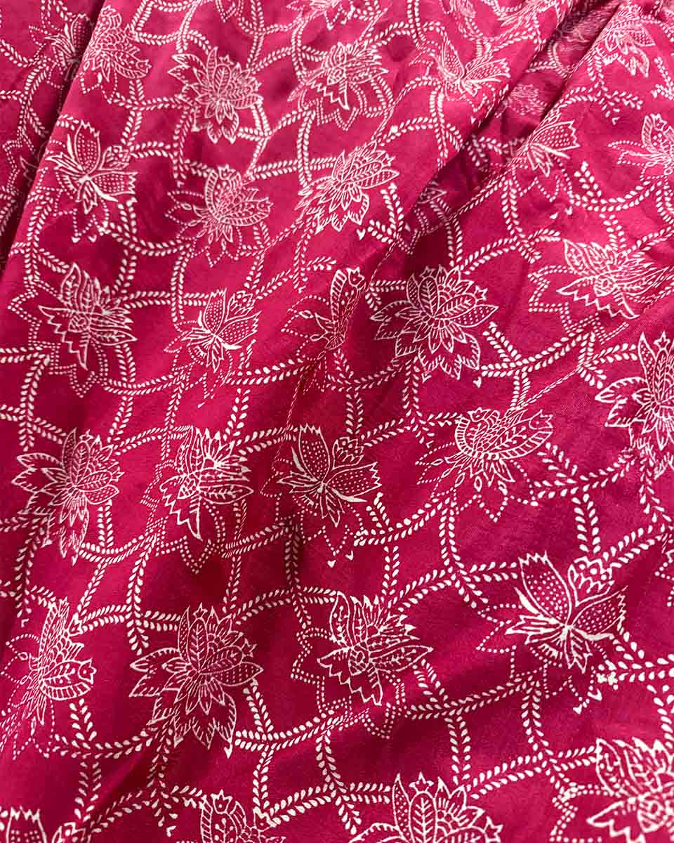 Radha Blockprinted Dola Silk Saree - RB
