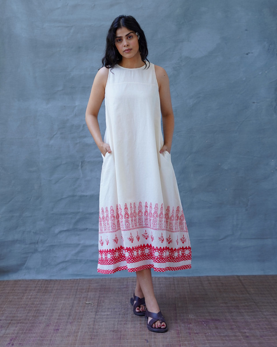 Faryat Block printed Cotton Dress - BGVL