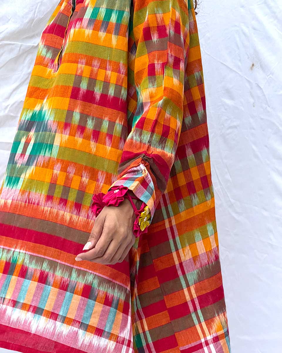 Kajri Gamcha Cotton Dress - GMC