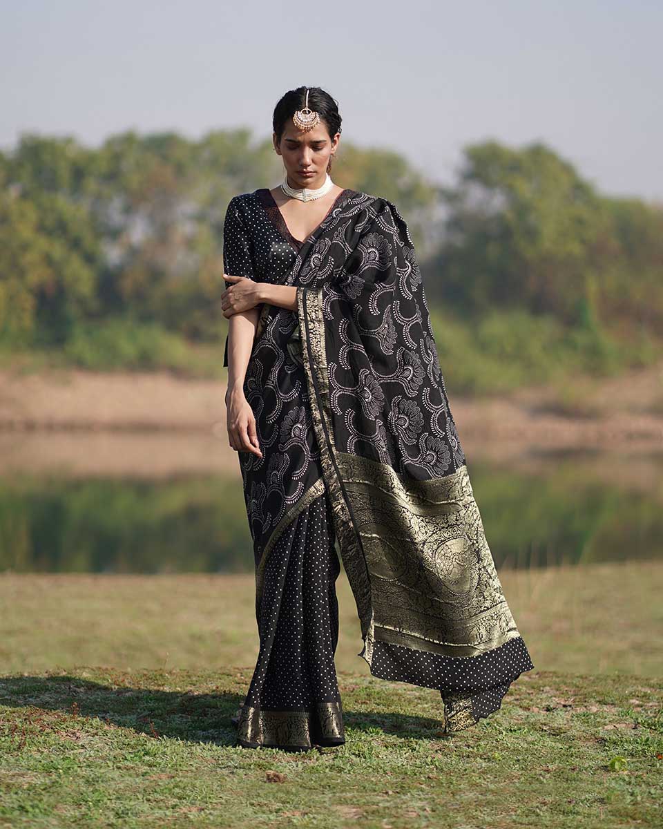 Rasika Blockprinted Dola Silk Saree - RB