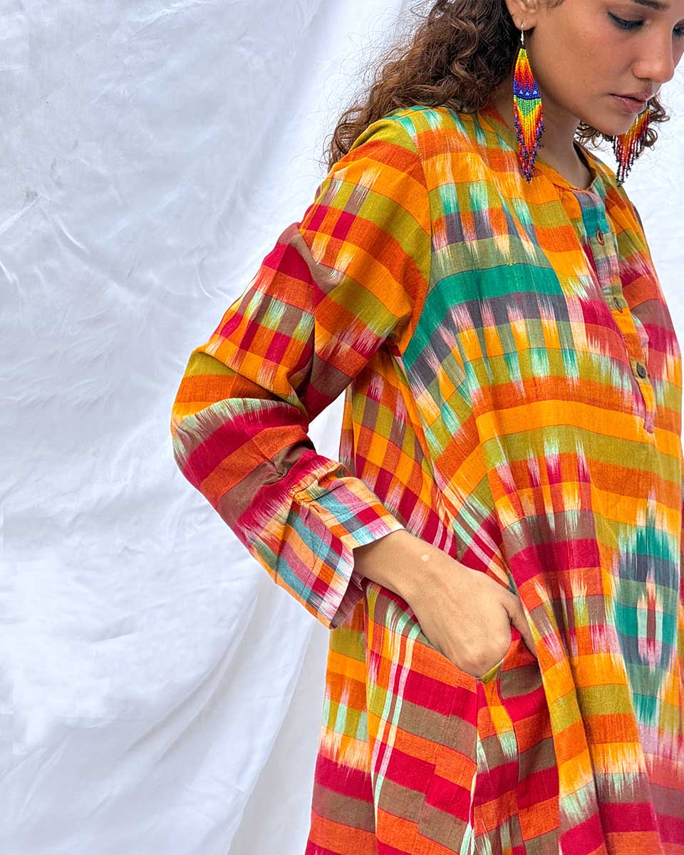 Kajri Gamcha Cotton Dress - GMC