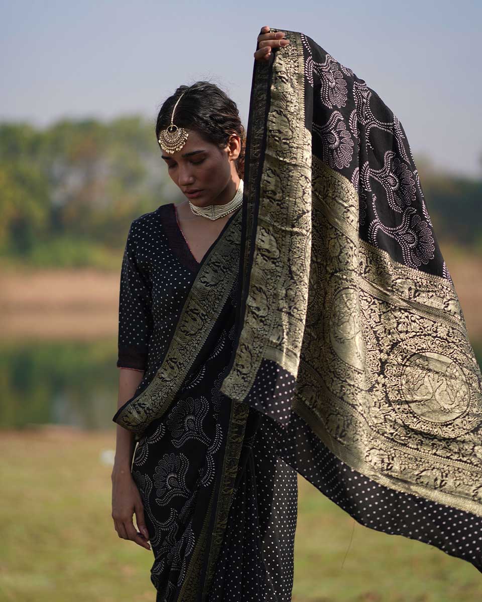 Rasika Blockprinted Dola Silk Saree - RB
