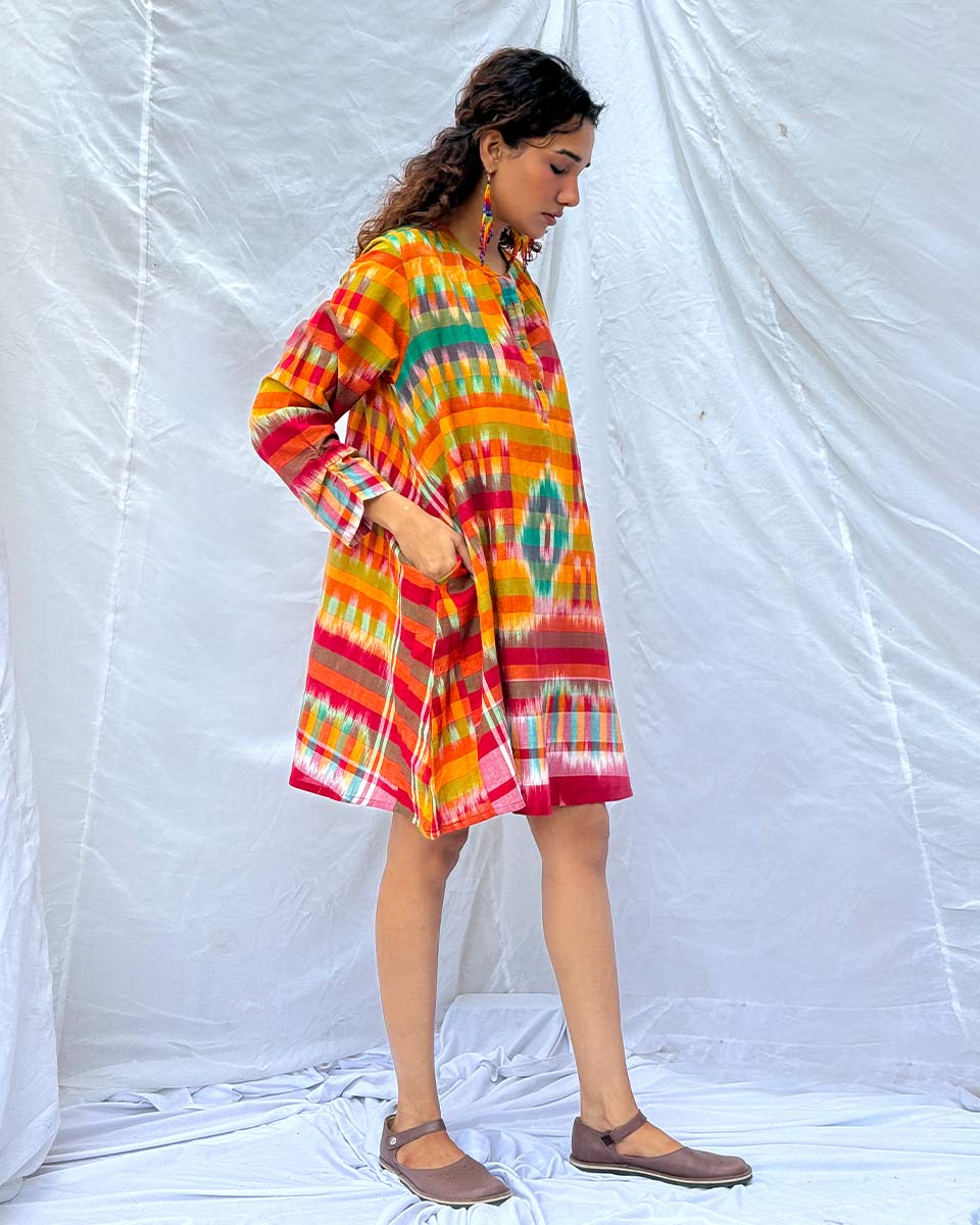 Kajri Gamcha Cotton Dress - GMC