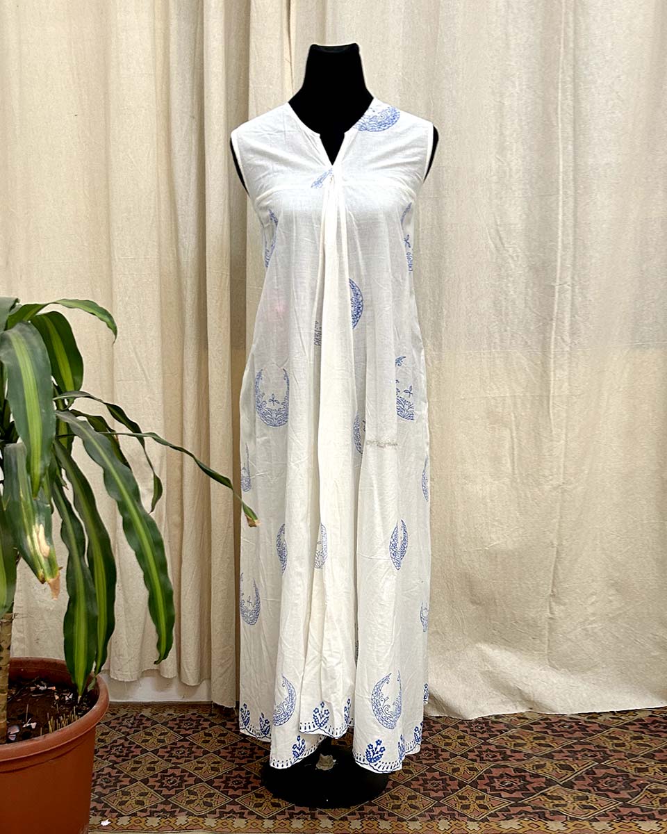 Nilaya white handblocked printed cotton kurti-LD