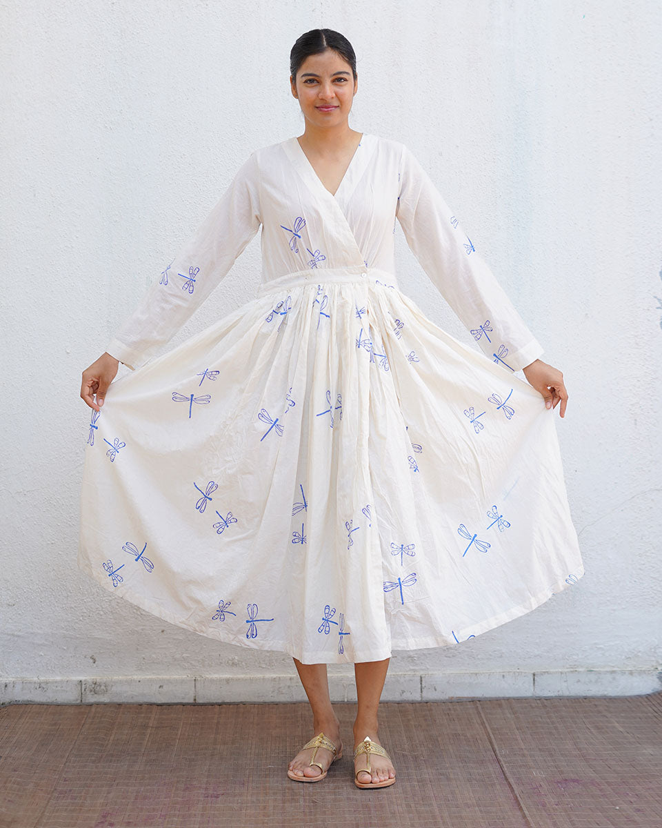 Soleil Blockprinted Cotton Dress - BGVL