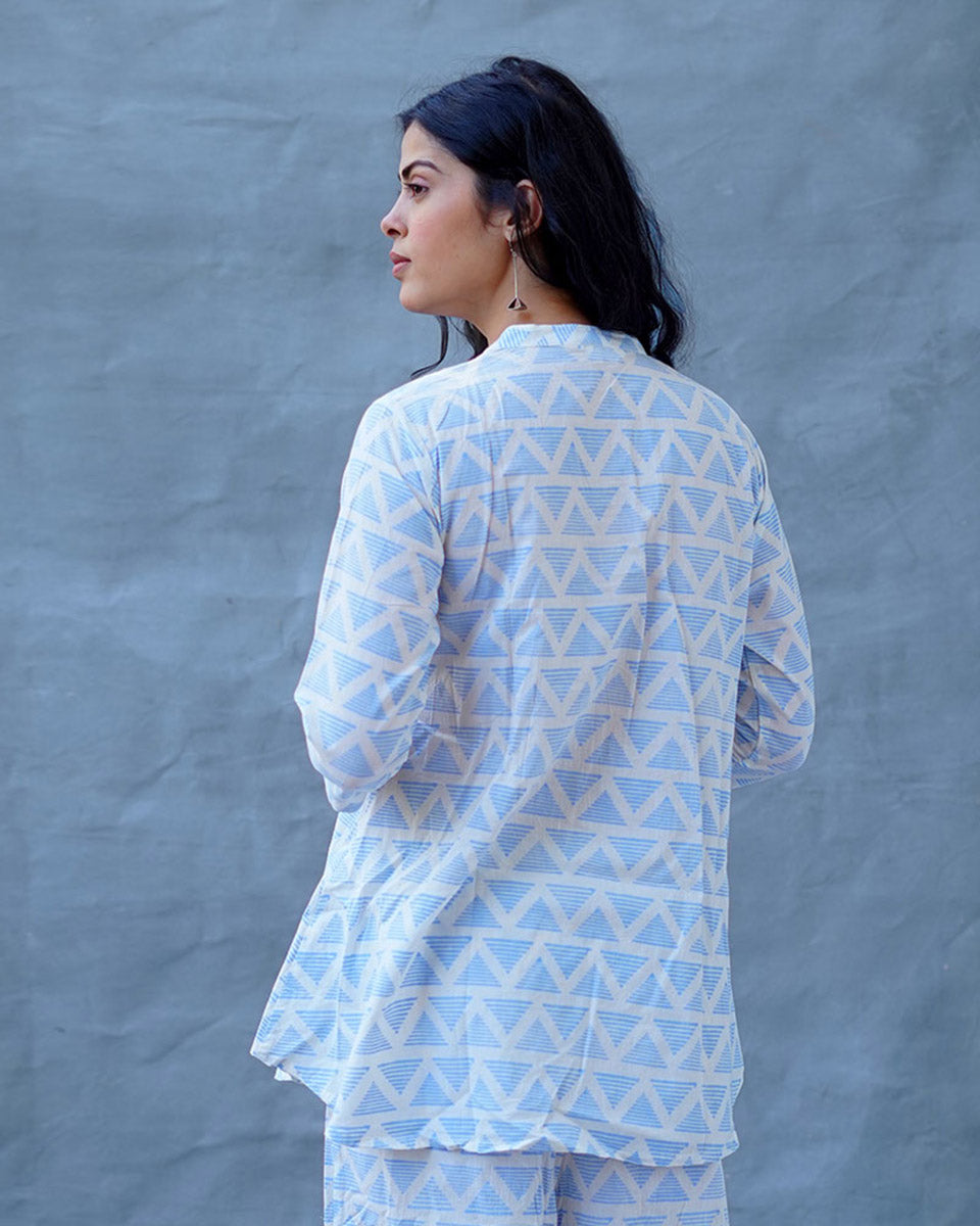 Kuhu Ivory Hand Block Printed Top-BAD