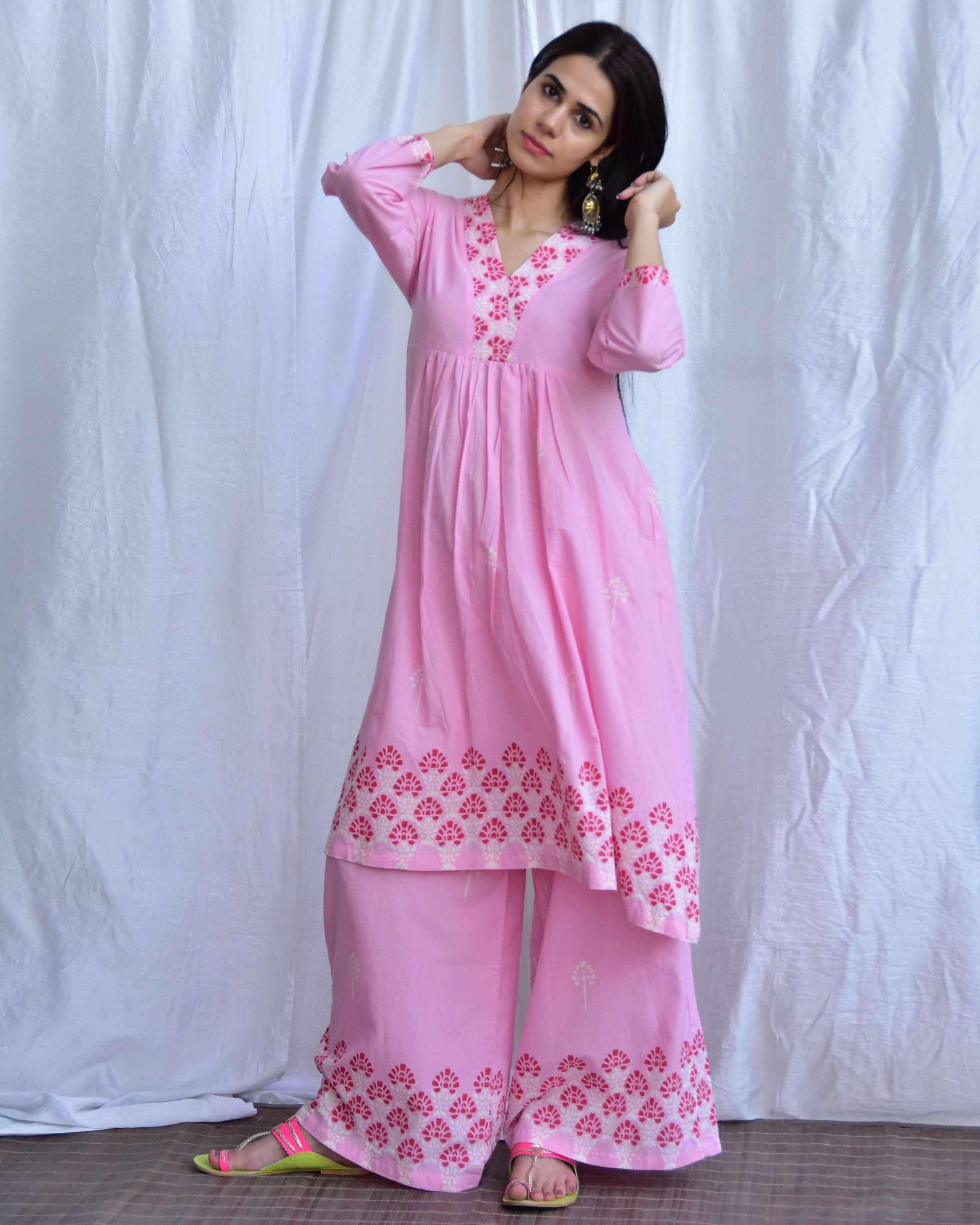 Mausam- E - Bahar Handblockprinted Cotton Kurta Set Of 2-Sor