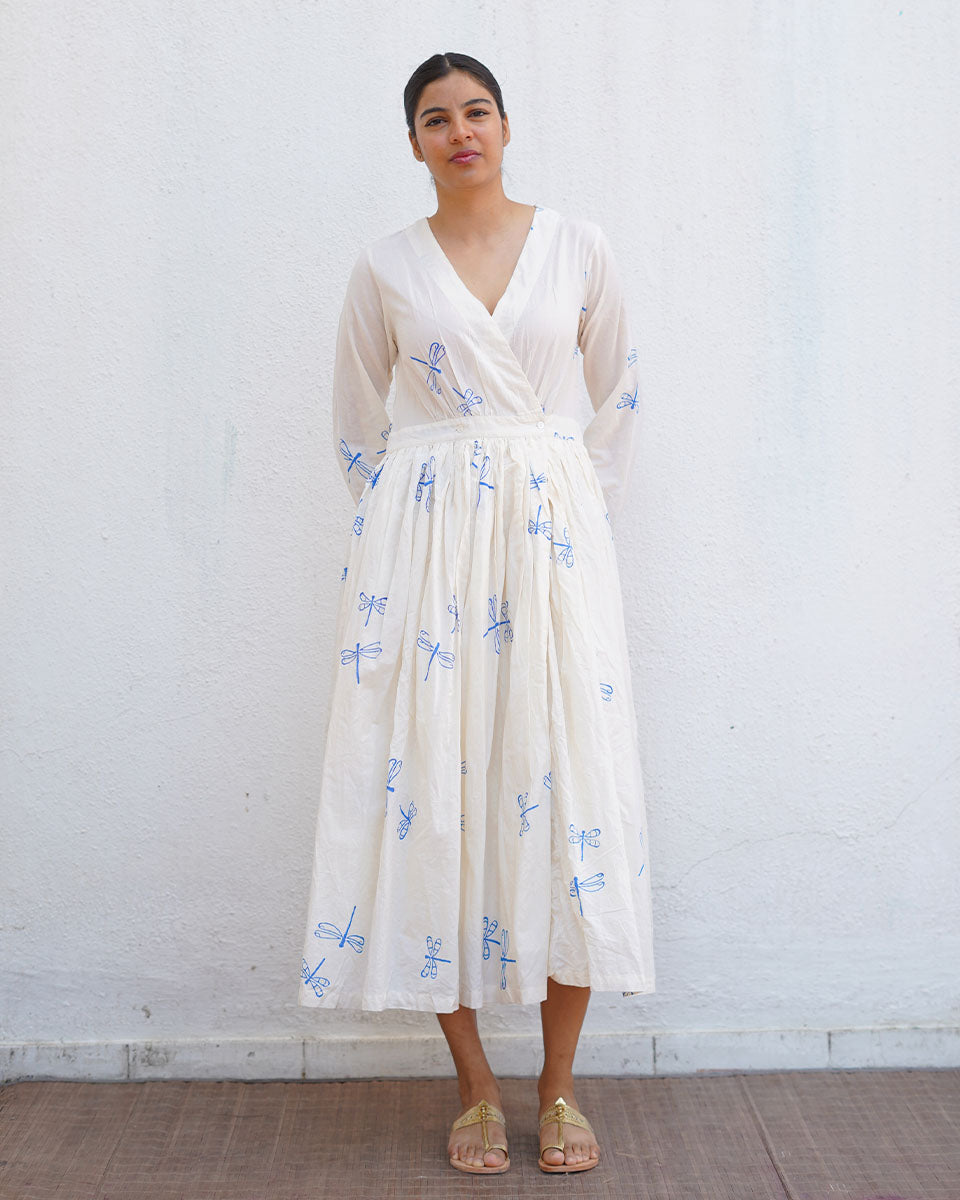 Soleil Blockprinted Cotton Dress - BGVL