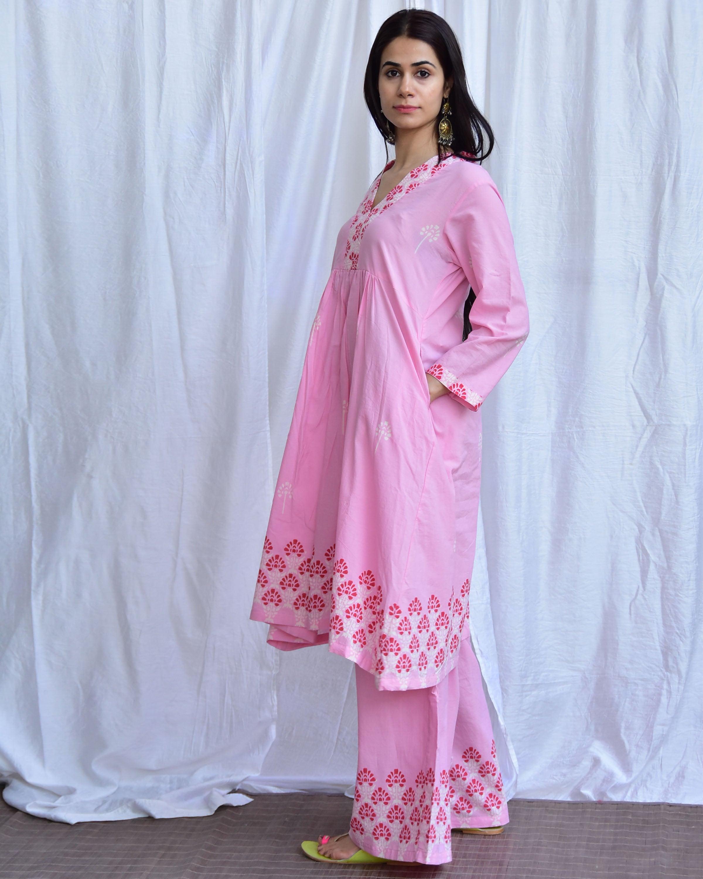 Mausam- E - Bahar Handblockprinted Cotton Kurta Set Of 2-Sor