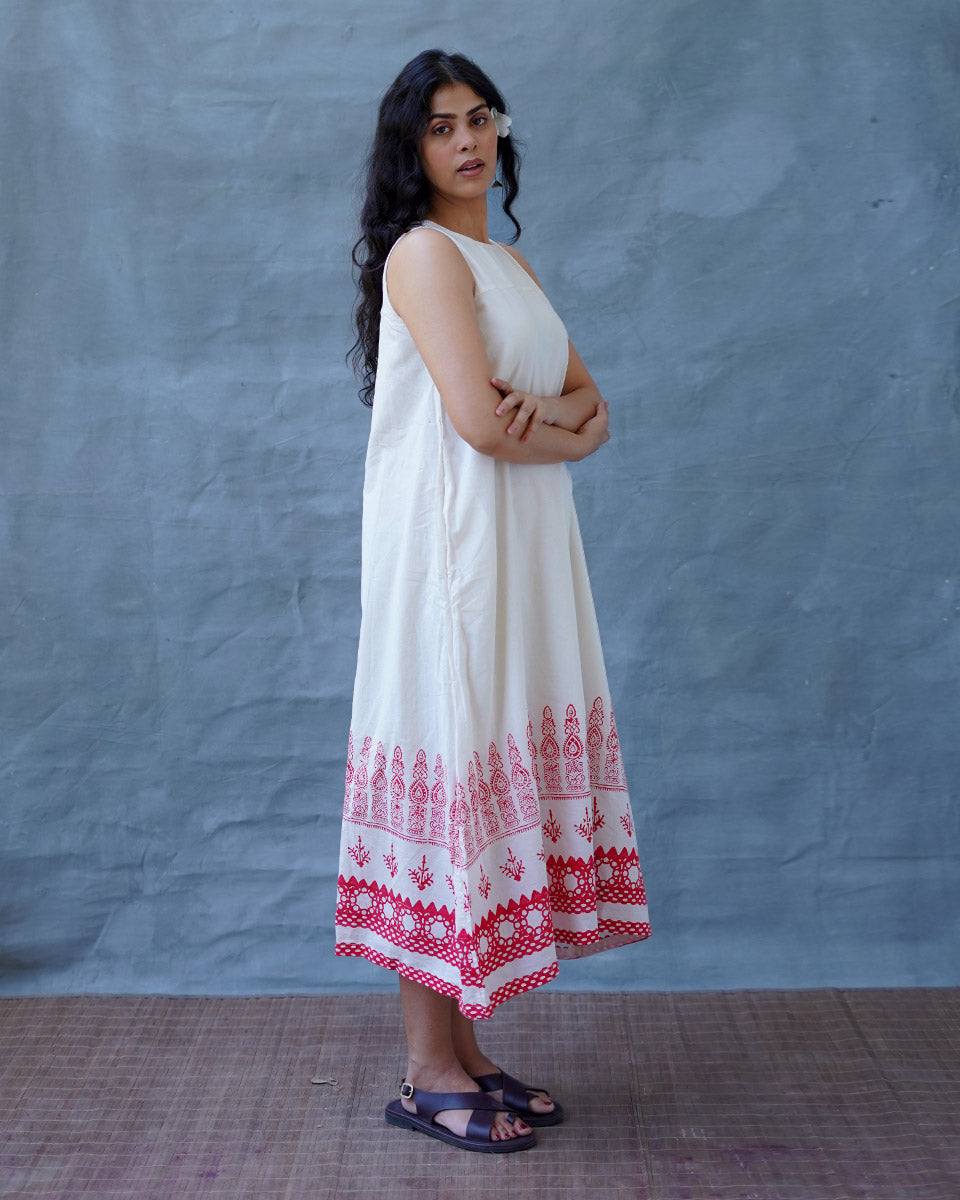Faryat Block printed Cotton Dress - BGVL