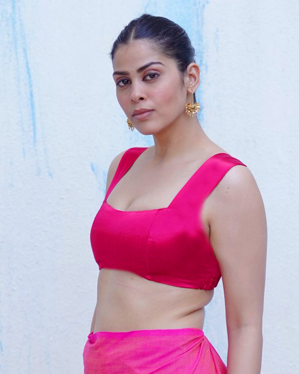 Theia Pink Mashru Silk Blouse - NTC