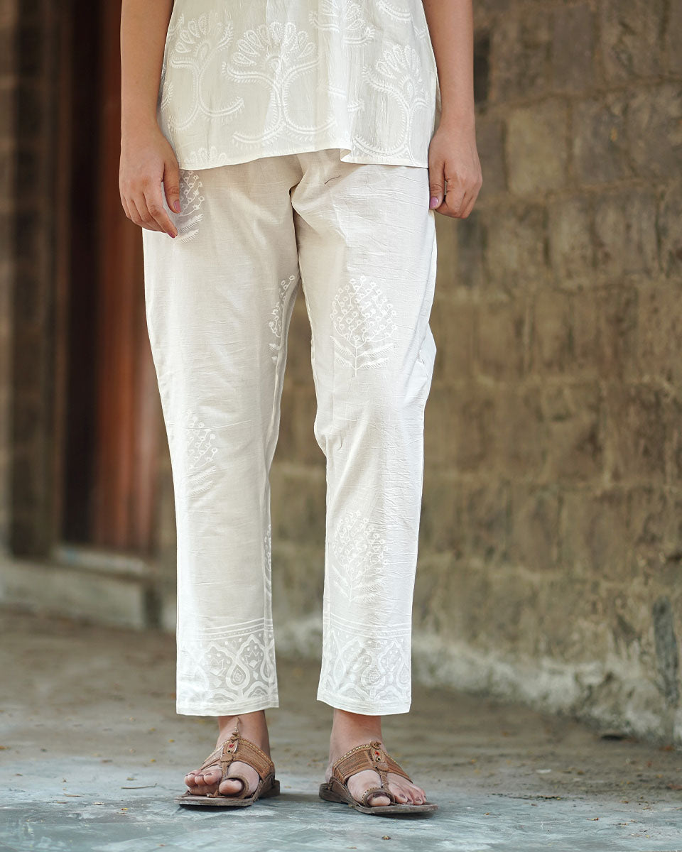 Pants | Pants Ladies | White Cotton pants | Summer clothes for women | Chidiyaa