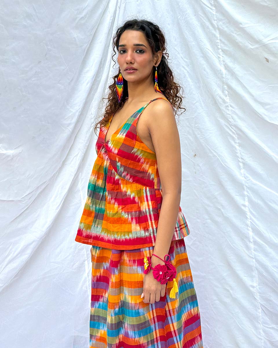 Dhwani Gamcha Cotton Top - GMC