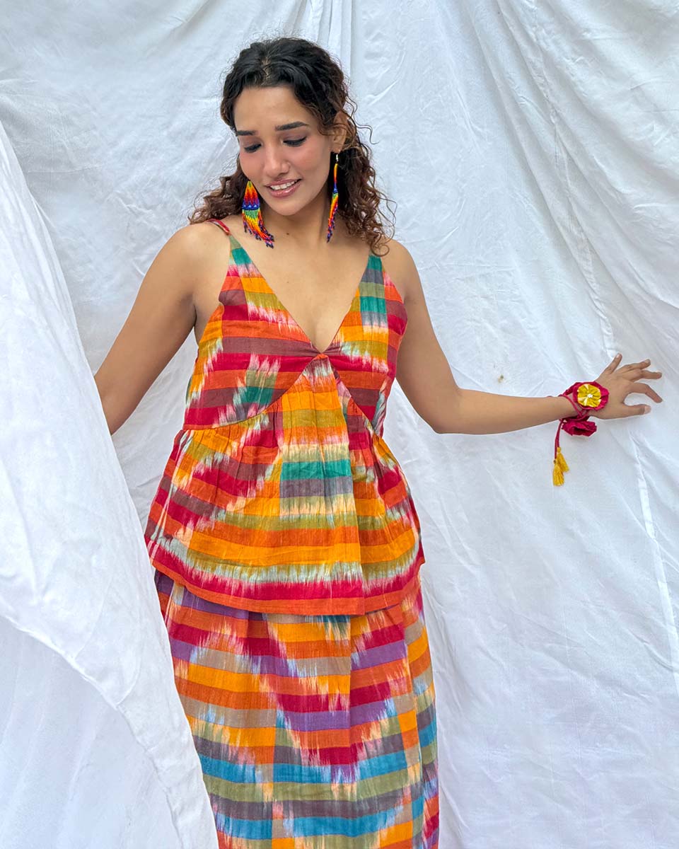 Dhwani Gamcha Cotton Top - GMC