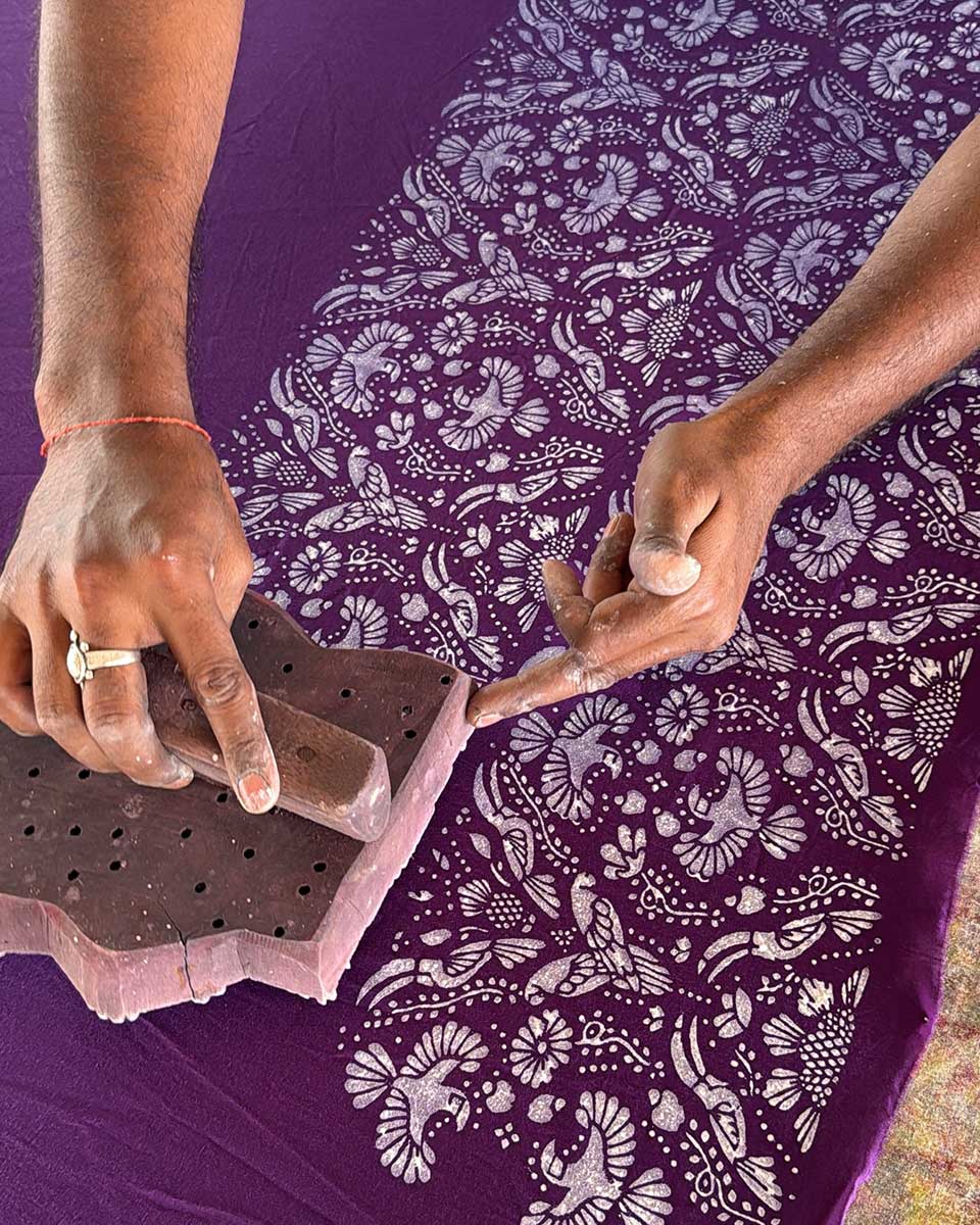 Phooli Purple Handblock Print Cotton Top - BFG